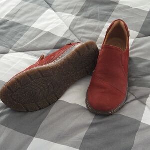 Clarks Red Slip-On Casual Shoes